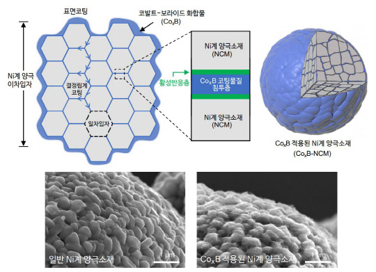 조재필 UNIST 특훈교수 연구팀은 배터리 수명을 떨어 뜨리는 양극재 입자를 보호하는 코팅 기술을 개발, 전기차 배터리의 수명을 20% 이상 향상시켰다. UNIST 제공